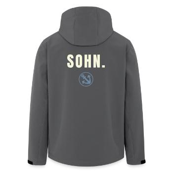 SOHN. Success Edition – Stone Blue Anker - Recycelte Männer Softshell-Jacke von Stanley/Stella - Anthrazit - Hinten - AI Model Male 185 light (185cm)
