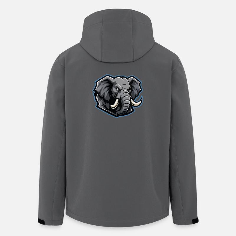Elefantenkopf Maskottchen-Logo - Recycelte Männer Softshell-Jacke von Stanley/Stella - Anthrazit