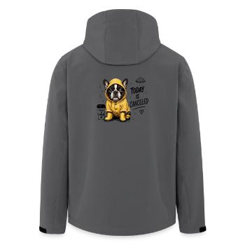  Today Is Canceled Französische Bulldogge Im - Recycelte Männer Softshell-Jacke von Stanley/Stella - Anthrazit - Hinten - AI Model Male 185 light (185cm)