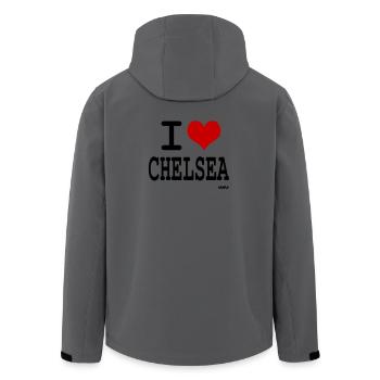 i love chelsea by wam - Men’s Recycled Softshell Jacket by Stanley/Stella - anthracite - Back - AI Model Male 185 light (185cm)