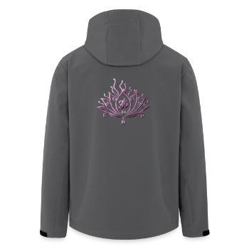 Lotus Flower Om Symbol Yoga Lotus Purple - Men’s Recycled Softshell Jacket by Stanley/Stella - anthracite - Back - AI Model Male 185 light (185cm)