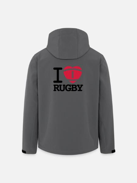 I love Rugby - Veste softshell homme en polyester recyclé Stanley/Stella - charbon
