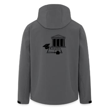Court ink with feather and book - Men’s Recycled Softshell Jacket by Stanley/Stella - anthracite - Back - AI Model Male 185 light (185cm)