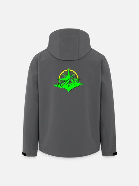 Compass With Mountain Silhouette - Men’s Recycled Softshell Jacket by Stanley/Stella - anthracite