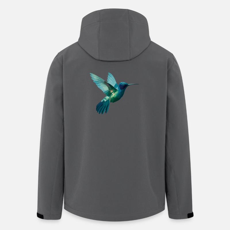 Aquarellierter Kolibri im Flug - Recycelte Männer Softshell-Jacke von Stanley/Stella - Anthrazit