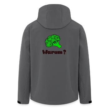 Warum Brokkoli - Recycelte Männer Softshell-Jacke von Stanley/Stella - Anthrazit - Hinten - AI Model Male 185 light (185cm)