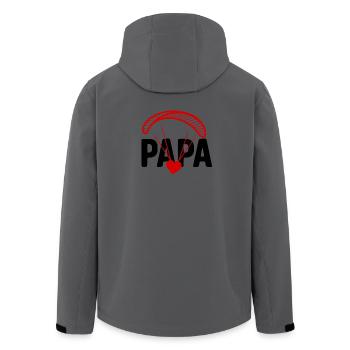 Papa Gleitschirm, Paragliding mit Herz - Recycelte Männer Softshell-Jacke von Stanley/Stella - Anthrazit - Hinten - AI Model Male 185 light (185cm)