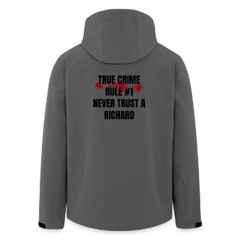 Richard des crimes réels - Veste softshell homme en polyester recyclé Stanley/Stella - charbon - Dos - AI Model Male 185 light (185cm)