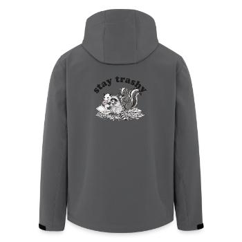 Stay Trashy Raccoon Opossum Skunk - Men’s Recycled Softshell Jacket by Stanley/Stella - anthracite - Back - AI Model Male 185 light (185cm)