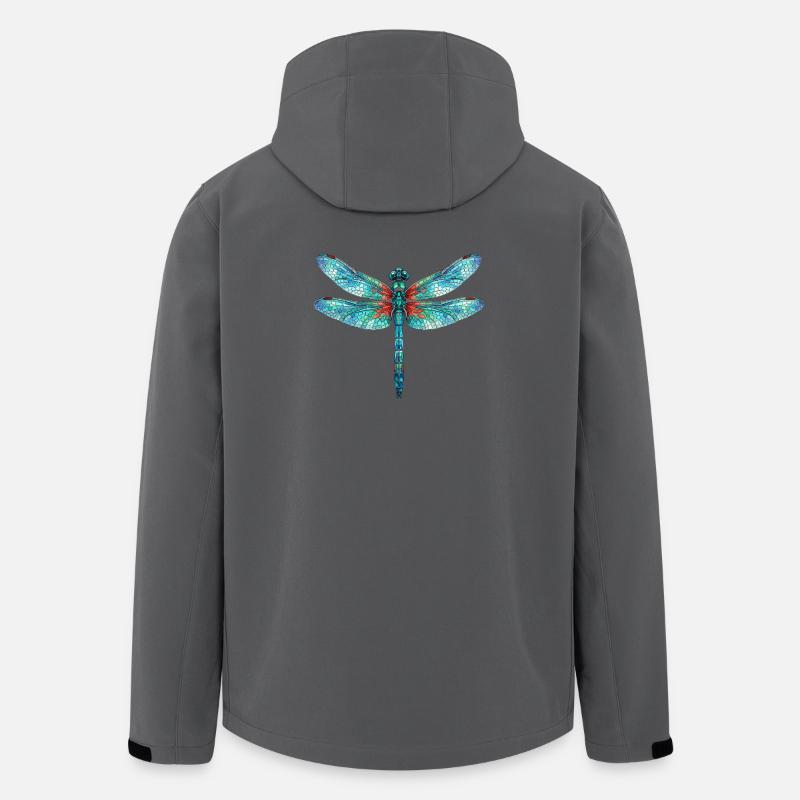 Libelle Mosaik Kunst — Aquarell Print - Recycelte Männer Softshell-Jacke von Stanley/Stella - Anthrazit