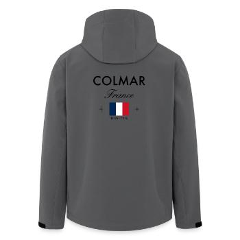 Colmar Frankreich Koordinaten Reise Souvenir - Recycelte Männer Softshell-Jacke von Stanley/Stella - Anthrazit - Hinten - AI Model Male 185 light (185cm)