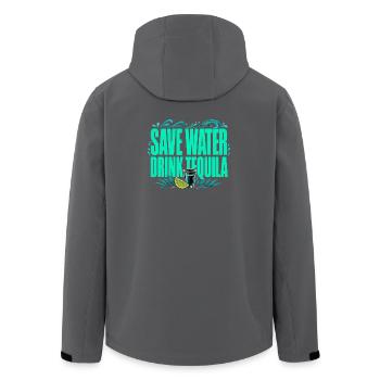 Save Water, Drink Tequila - Funny Shirt - Men’s Recycled Softshell Jacket by Stanley/Stella - anthracite - Back - AI Model Male 185 light (185cm)