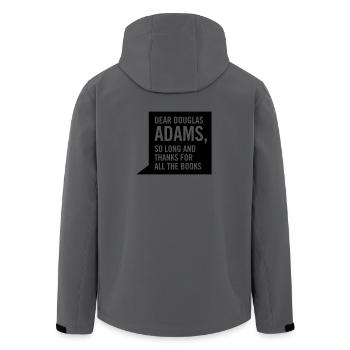 dear douglas adams - Men’s Recycled Softshell Jacket by Stanley/Stella - anthracite - Back - AI Model Male 185 light (185cm)