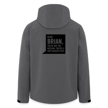 Dear Brian... - Men’s Recycled Softshell Jacket by Stanley/Stella - anthracite - Back - AI Model Male 185 light (185cm)
