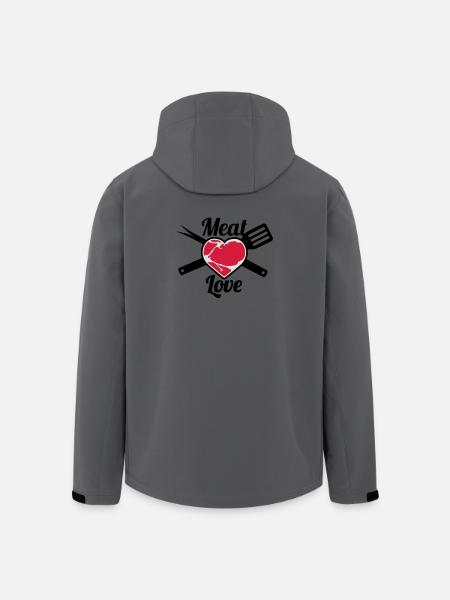 Meat Love | Fleisch Herz | Heart - Men’s Recycled Softshell Jacket by Stanley/Stella - anthracite