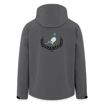 Pigeon avec couronne de laurier - Veste softshell homme en polyester recyclé Stanley/Stella - charbon - Dos - AI Model Male 185 light (185cm)