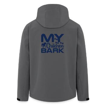 Hunde Bellen - Recycelte Männer Softshell-Jacke von Stanley/Stella - Anthrazit - Hinten - AI Model Male 185 light (185cm)