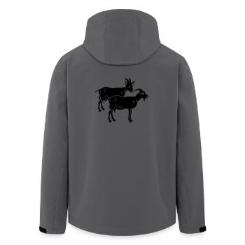 Two goat shadow image - Men’s Recycled Softshell Jacket by Stanley/Stella - anthracite - Back - AI Model Male 185 light (185cm)