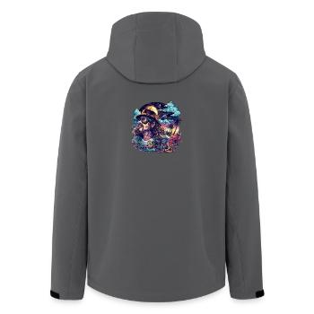 Ich liebe das Leben - Recycelte Männer Softshell-Jacke von Stanley/Stella - Anthrazit - Hinten - AI Model Male 185 light (185cm)