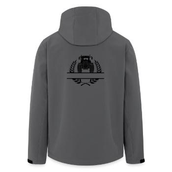 Traktor-Frontansicht im Lorbeerkranz - Recycelte Männer Softshell-Jacke von Stanley/Stella - Anthrazit - Hinten - AI Model Male 185 light (185cm)