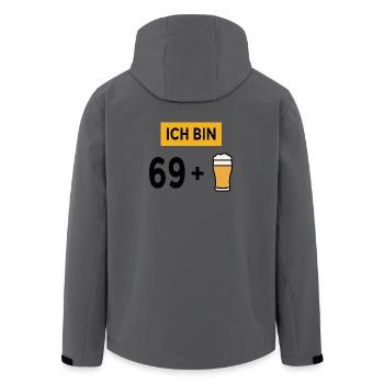 70e anniversaire hommes drôle bière dire cadeau - Veste softshell homme en polyester recyclé Stanley/Stella - charbon - Dos - AI Model Male 185 light (185cm)