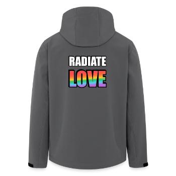 Arc-en-ciel d’amour rayonnant - Veste softshell homme en polyester recyclé Stanley/Stella - charbon - Dos - AI Model Male 185 light (185cm)