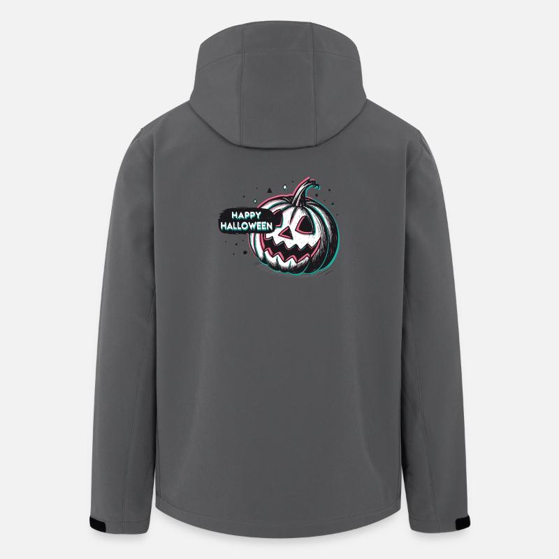 Kürbis Retro Happy Halloween - Recycelte Männer Softshell-Jacke von Stanley/Stella - Anthrazit