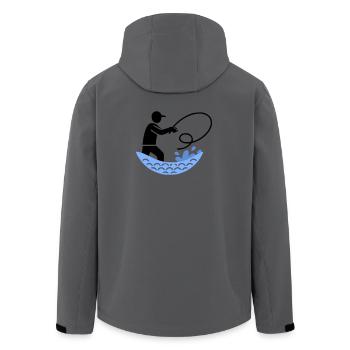 Angeln & Fischen | Petri Heil Hobby Logo - Recycelte Männer Softshell-Jacke von Stanley/Stella - Anthrazit - Hinten - AI Model Male 185 light (185cm)