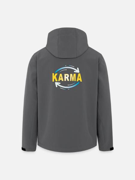 Karma - Minimalistisches Statement Design - Recycelte Männer Softshell-Jacke von Stanley/Stella - Anthrazit