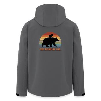 Papa, tu es mon héros, protecteur, papa ours - Veste softshell homme en polyester recyclé Stanley/Stella - charbon - Dos - AI Model Male 185 light (185cm)