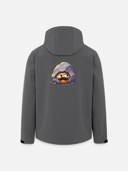 Stone with Mustache Mascot - Men’s Recycled Softshell Jacket by Stanley/Stella - anthracite