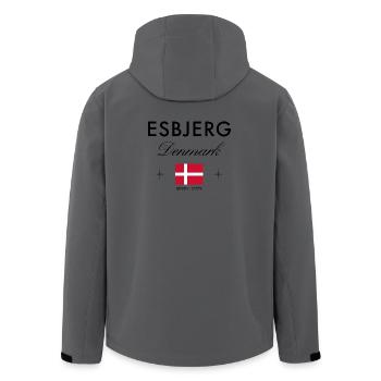 Esbjerg Denmark Coordinates Travel Souvenir - Men’s Recycled Softshell Jacket by Stanley/Stella - anthracite - Back - AI Model Male 185 light (185cm)