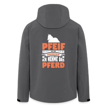 Pferd Pferde - Recycelte Männer Softshell-Jacke von Stanley/Stella - Anthrazit - Hinten - AI Model Male 185 light (185cm)