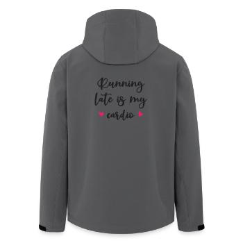 Running Late Is My Cardio - Men’s Recycled Softshell Jacket by Stanley/Stella - anthracite - Back - AI Model Male 185 light (185cm)