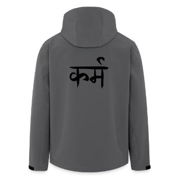 Karma sanskrit - Veste softshell homme en polyester recyclé Stanley/Stella - charbon - Dos - AI Model Male 185 light (185cm)
