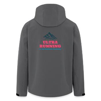 Ultra-Laufen ist eine endlose Reise - Recycelte Männer Softshell-Jacke von Stanley/Stella - Anthrazit - Hinten - AI Model Male 185 light (185cm)