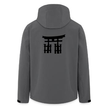 Japanese torii or gate transparent shadow image - Men’s Recycled Softshell Jacket by Stanley/Stella - anthracite - Back - AI Model Male 185 light (185cm)