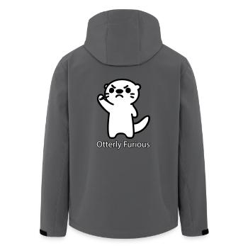 Wütender Otter hebt seine Faust - Otterly Furious - Recycelte Männer Softshell-Jacke von Stanley/Stella - Anthrazit - Hinten - AI Model Male 185 light (185cm)