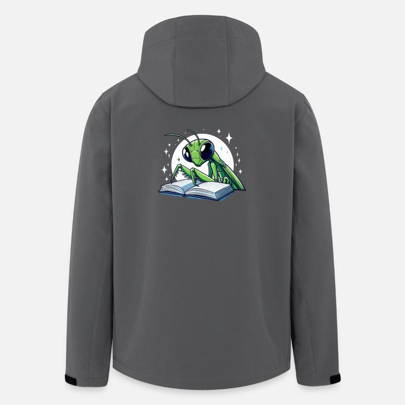 Lesender Grashüpfer im Sternenbuch - Recycelte Männer Softshell-Jacke von Stanley/Stella - Anthrazit