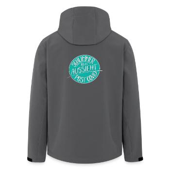 Schlimmer als es aussieht, Post Covid - Recycelte Männer Softshell-Jacke von Stanley/Stella - Anthrazit - Hinten - AI Model Male 185 light (185cm)
