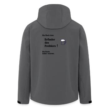 Erfinder des Freibiers - Recycelte Männer Softshell-Jacke von Stanley/Stella - Anthrazit - Hinten - AI Model Male 185 light (185cm)