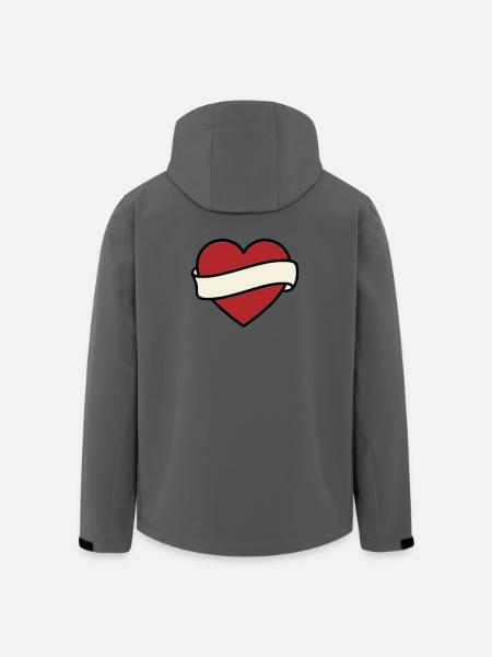 Tattoo Heart Banner Scroll Vector - Men’s Recycled Softshell Jacket by Stanley/Stella - anthracite