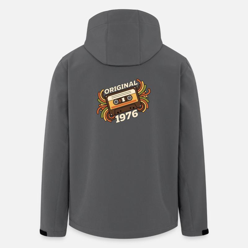 Original 1976 Kassette Retro - Recycelte Männer Softshell-Jacke von Stanley/Stella - Anthrazit