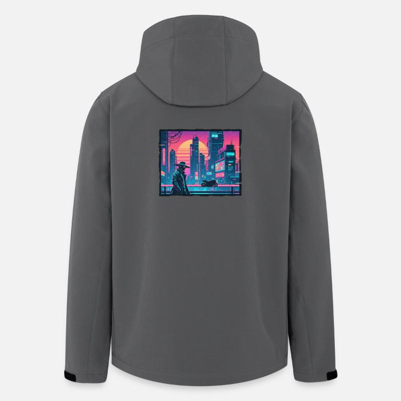 Retro Wave Tokyo Cyber - Recycelte Männer Softshell-Jacke von Stanley/Stella - Anthrazit