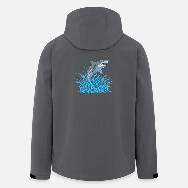 Haifischsprung über Wildwasser - Recycelte Männer Softshell-Jacke von Stanley/Stella - Anthrazit