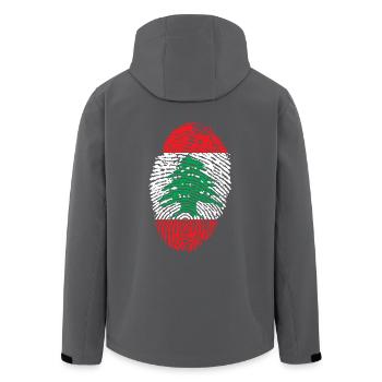 LIBANON / LEBANON FINGERABDRUCK - Recycelte Männer Softshell-Jacke von Stanley/Stella - Anthrazit - Hinten - AI Model Male 185 light (185cm)