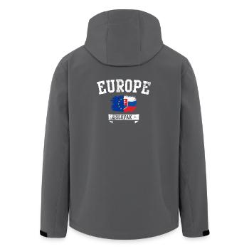 Eu slovak flag - Men’s Recycled Softshell Jacket by Stanley/Stella - anthracite - Back - AI Model Male 185 light (185cm)