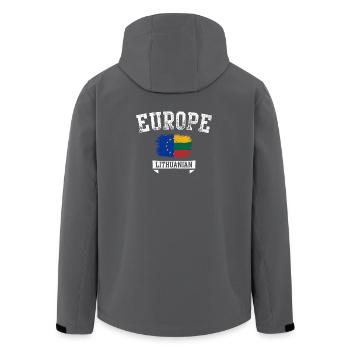 Europa Litauen Pinselflagge - Recycelte Männer Softshell-Jacke von Stanley/Stella - Anthrazit - Hinten - AI Model Male 185 light (185cm)