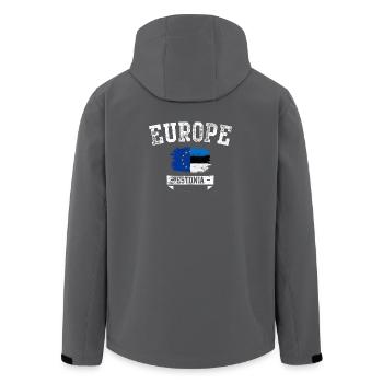 EU Estland Europa Flagge - Recycelte Männer Softshell-Jacke von Stanley/Stella - Anthrazit - Hinten - AI Model Male 185 light (185cm)