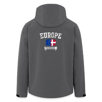 Europa-Dänemark-Flaggen-Mashup - Recycelte Männer Softshell-Jacke von Stanley/Stella - Anthrazit - Hinten - AI Model Male 185 light (185cm)
